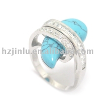 silver ring, fashion ring with color stone
