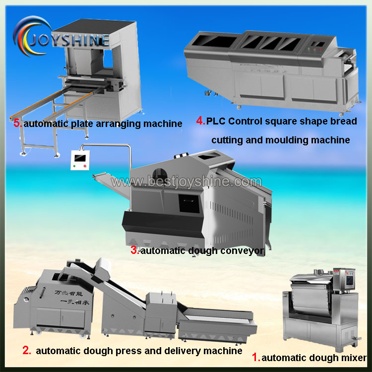 automatic square shape middle steam bread production line