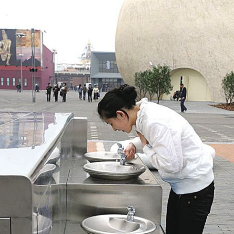 Dispensador de agua de pedestal de pie de suelo de enfriador de agua de ósmosis inversa de acero inoxidable para parque