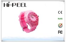 Pink Gps Child Wrist Watch Cell Phone , Bluetooth Hand Watch Phone