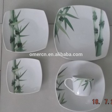 Wholesale saudi arabia market mordern sqaure dinner set with selected decal