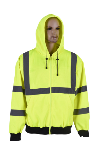 high visibility sport sweatshirt with reflective tape