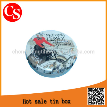 round click clack candy tin can