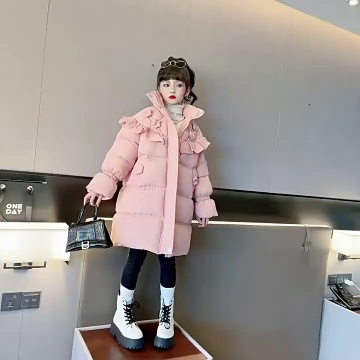 Winter Long Heavy Lace Coat Cotton Padded Jacket