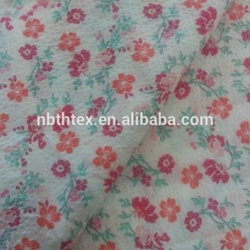 beautiful printed cotton seersucker fabric plisse