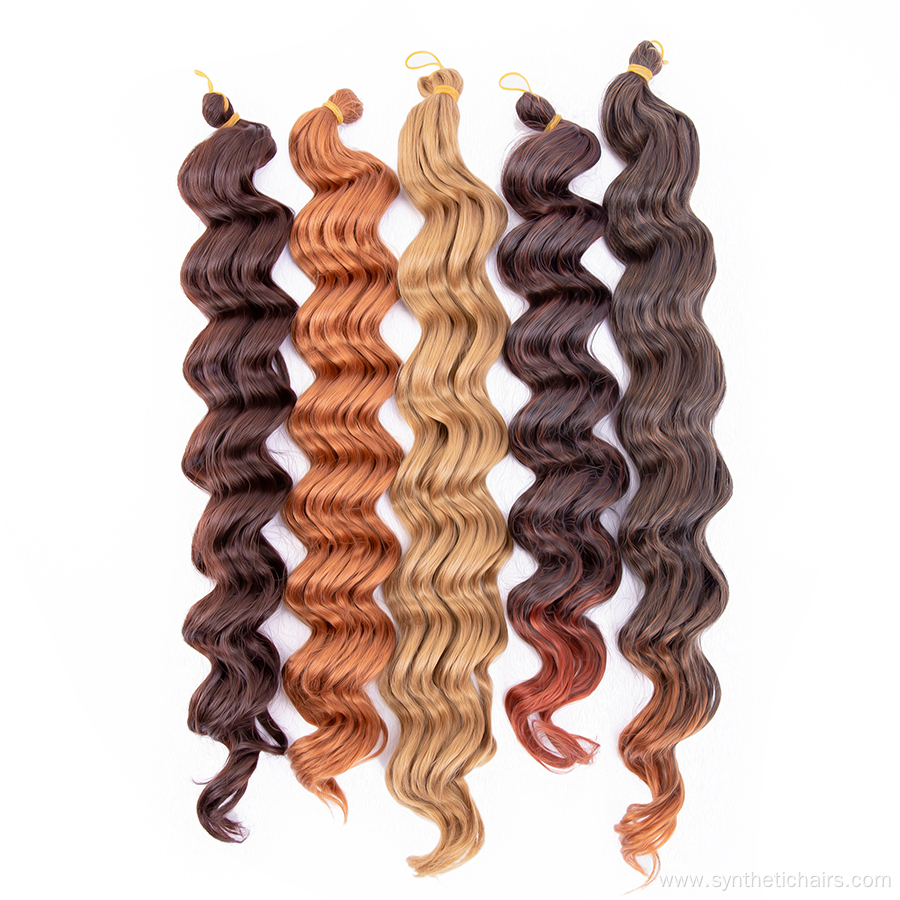 Synthetic Hair Bulk Deep Wave Crochet Hair Extension