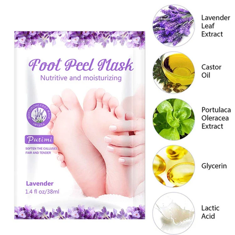 OEM 2 Pairs Exfoliating Best Effective Dead Skin Removing Foot Mask