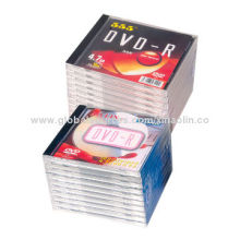 Blank DVD-R/DVD+R Discs with 10mm DVD Case, 4.7GB Data Capacity
