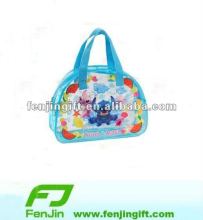 Transparent vinyl pvc zipper bag with handle