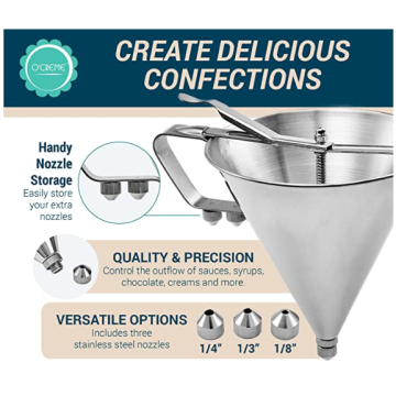 Stainless Steel Confectionery Funnel With 3 Nozzles