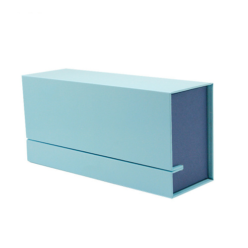 Colore blu di lusso a due porte aperta la scatola di imballaggio