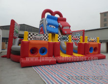 inflatable slide cars 2016 big inflatable fun city inflatable slide and Obstacle course 2 lane sliders