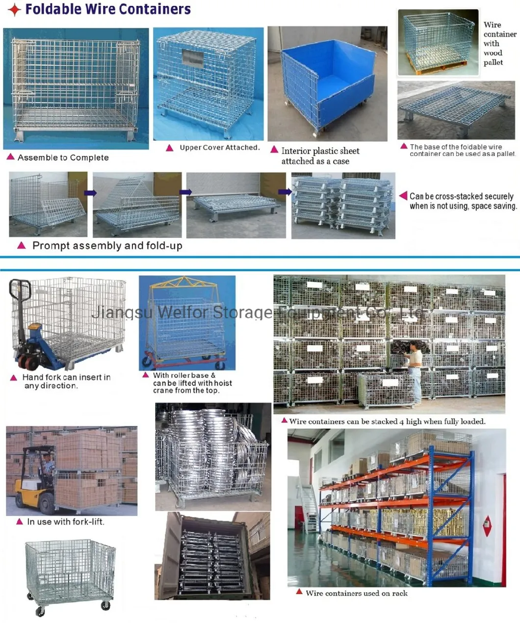 Stackable Foldable Steel Welded Heavy Duty Pallet Container