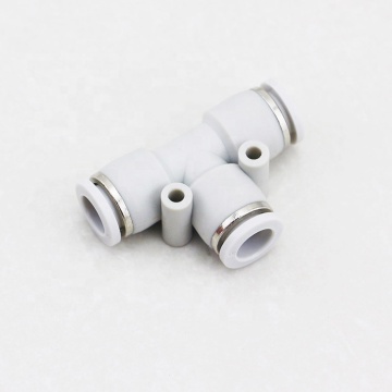 White 8mm Plastic Equal PE Pneumatic Tee Connector