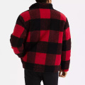 Zipper up Plaids Sherpa Jacket de haute qualité en gros