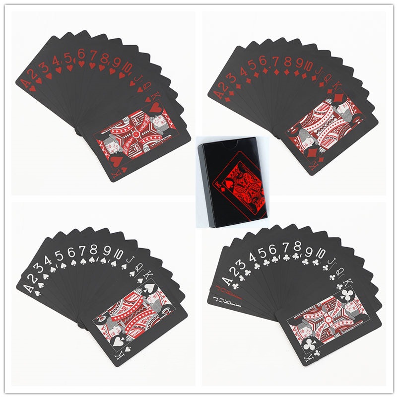 High Quality Plastic PVC Poker Waterproof Black Playing Cards Creative Gift Durable Poker