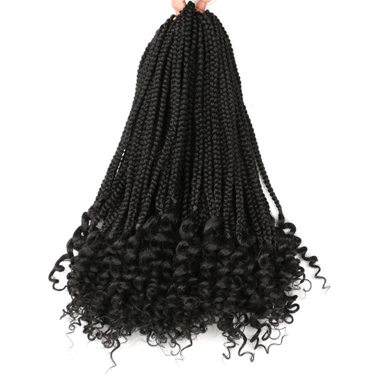 18inch box braids goddess crochet hair synthetic extension with flashy curl faux locs