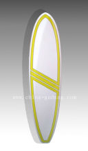 Yellow stripe design fiberglass fun surfboard