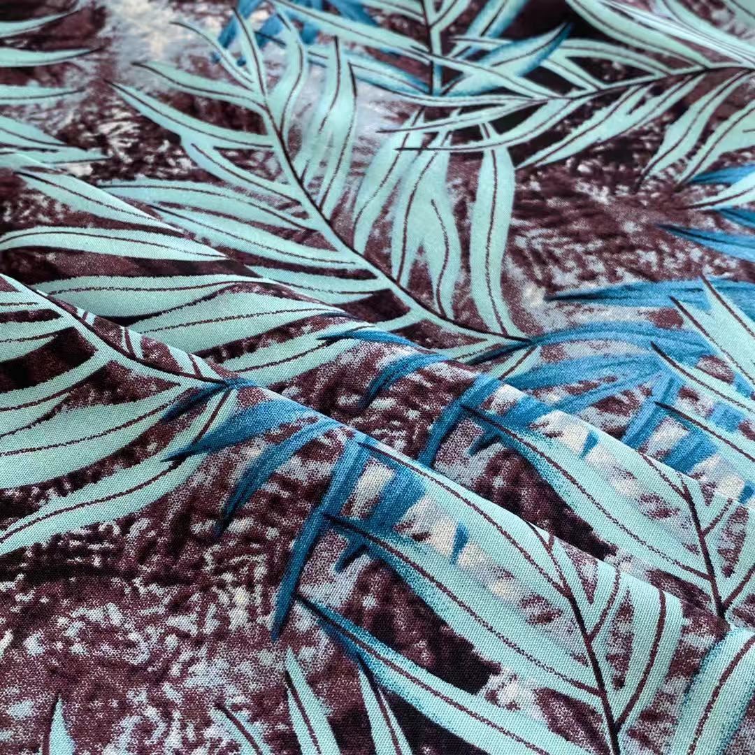 ISP Textile 45s soft challis rayon fabric plain fabric rayon floral printed tecido viscose material viscose 100% rayon fabric
