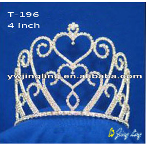 Cheap 4 Inch Heart Rhinestone Pageant Crowns