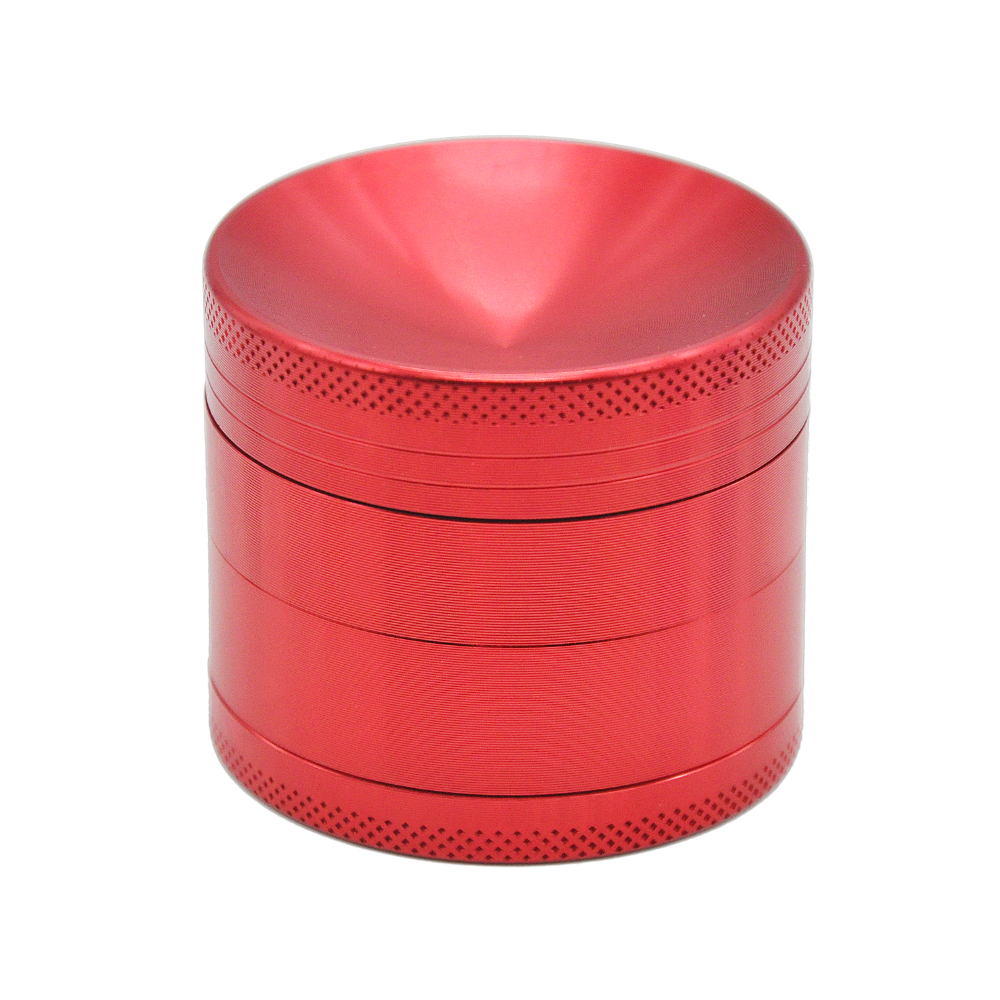 Aluminum Alloy 4 Piece 50mm Herb Grinder Weed Grinder With Curved Diamond Teeth concave top Herb Crusher Custom logo