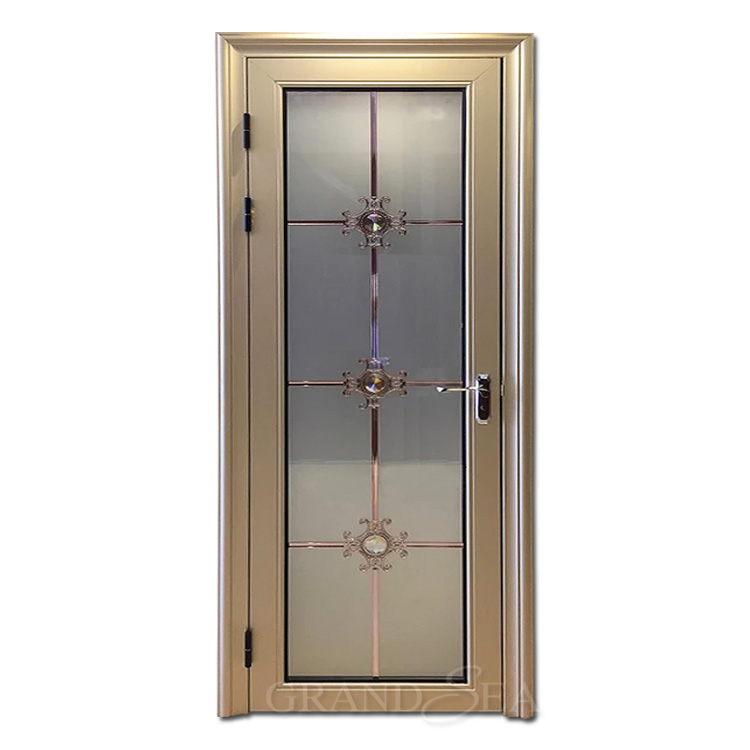 High-grade champaign gold face aluminum storage room swing glass door