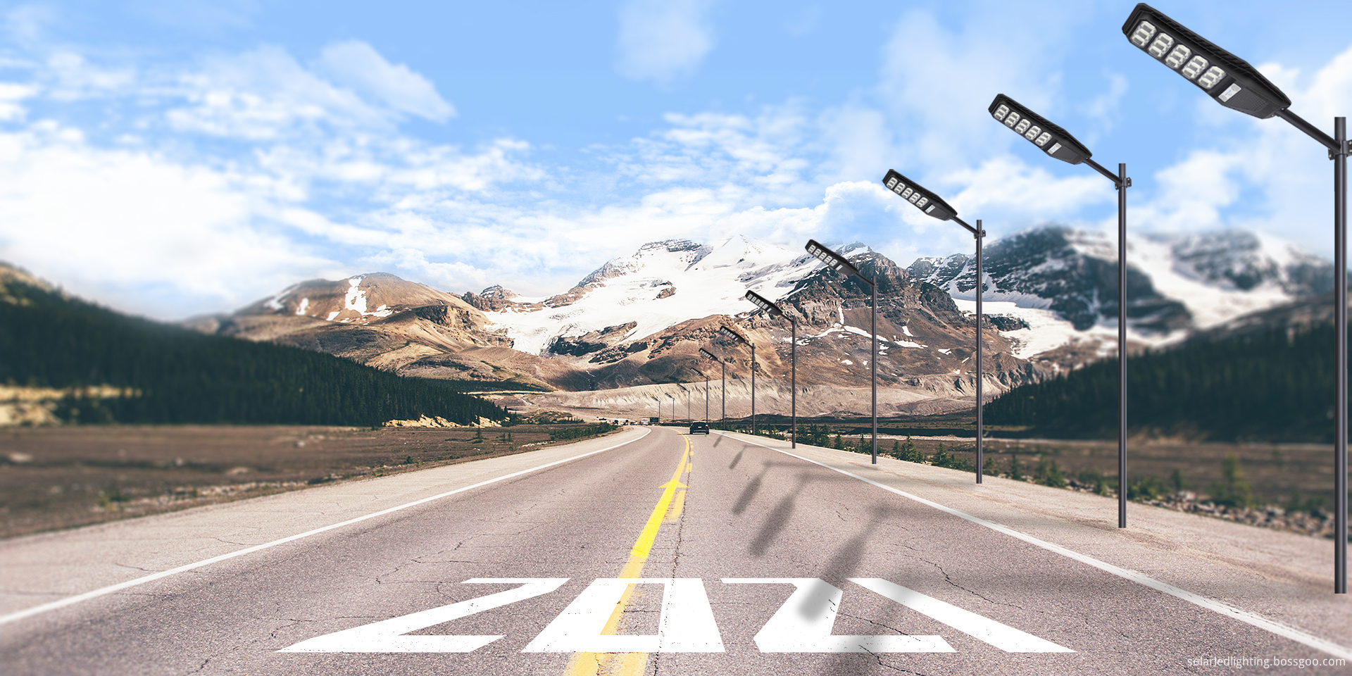 Bright Outdoor Solar-Powered Streetlights