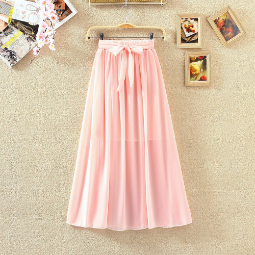 New Korean Spring Summer Bow Wrist Chiffon Sweet Big Skirt BQ9202