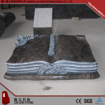 German Style Polished Indian Black Book Design Gravestone