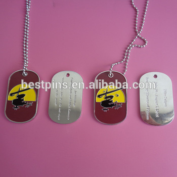 Custom unique design enamel human dog tags for souvenir