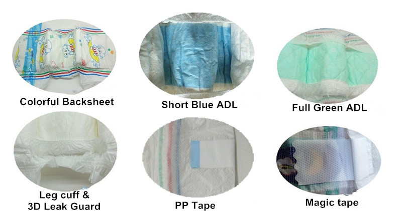 printed disposable clothlike backsheet/cotton baby diaper with OEM design