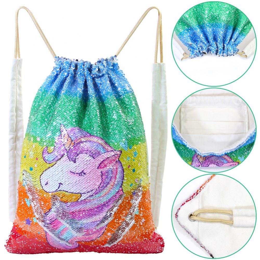 Unicorn Sequin Drawstring Bag 1 Unicorn Sequin Drawstring Bag 1