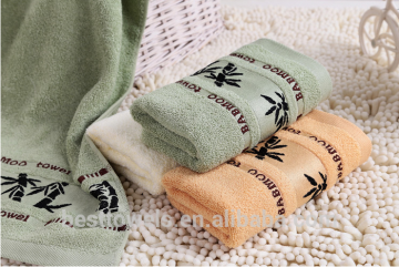 Soft embroidery solid color bamboo fiber bath towel