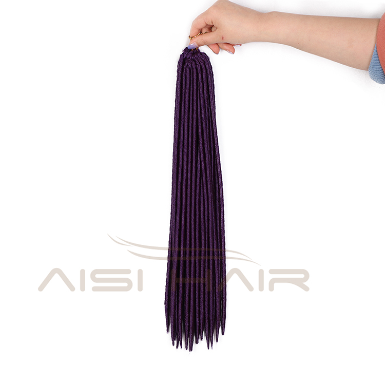 Aisi Hair Wholesale Popular Long Style Heat Resistant Synthetic Purple Color Dreadlocks Braid Hair Extensions For Black Women