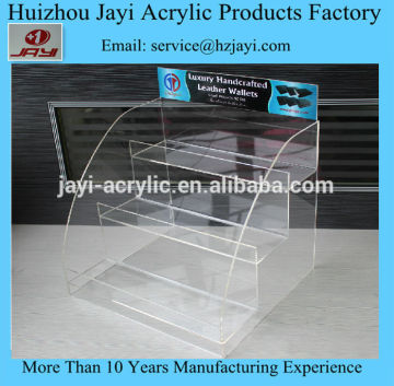 Clear acrylic shelf divider,acrylic display shelf, wallet display acrylic shelf