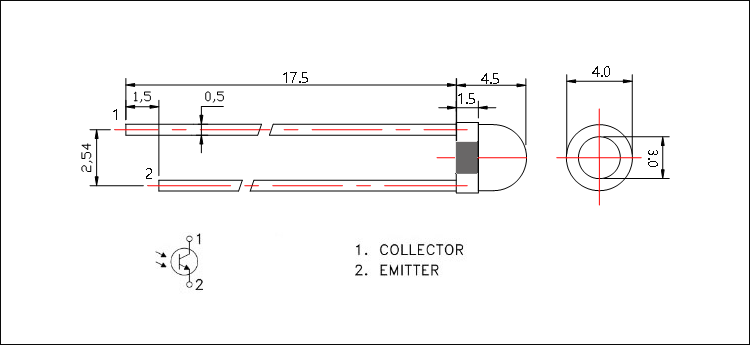 3mm IR Receiver LED