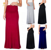 Big Size Maternity Skirt: Soft Rayon Pregnancy Dress with Good Stretch (S to XXXL)