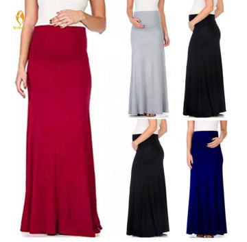 Big Size Maternity Skirt: Soft Rayon Pregnancy Dress with Good Stretch (S to XXXL)