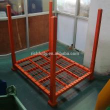 4square tube posts Tire Stacking Rack with mesh board