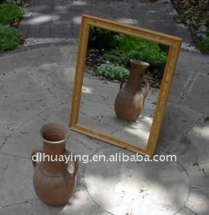Silver Mirror with Wooden Frame