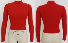 Red Knitted Turtleneck Sweatshirt