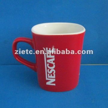promotion nescafe mug in red with customized logo