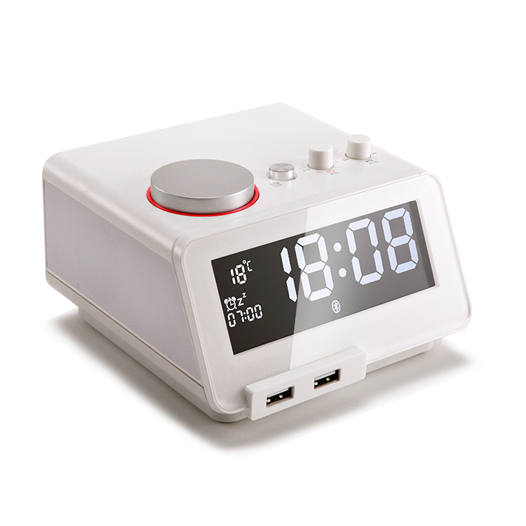 Homtime speakers FM Radio Alarm Clock Speaker USB charger support TF USB AUX mode Bombox with Temperature reading