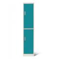 Single Metal locker 2 Compartments Blue and Gray