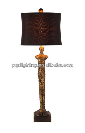 Slim body polyresin table lamp