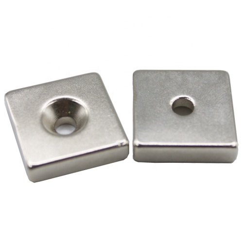 Square Neodym magnet with screw hole