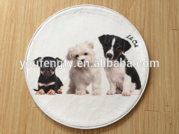 Round soft printed pet food mat