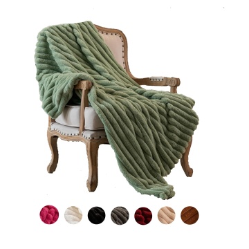 Sage Green Fuzzy Faux Rabbit Fur Blanket: High-Quality, Lightweight, and Cozy for Winter