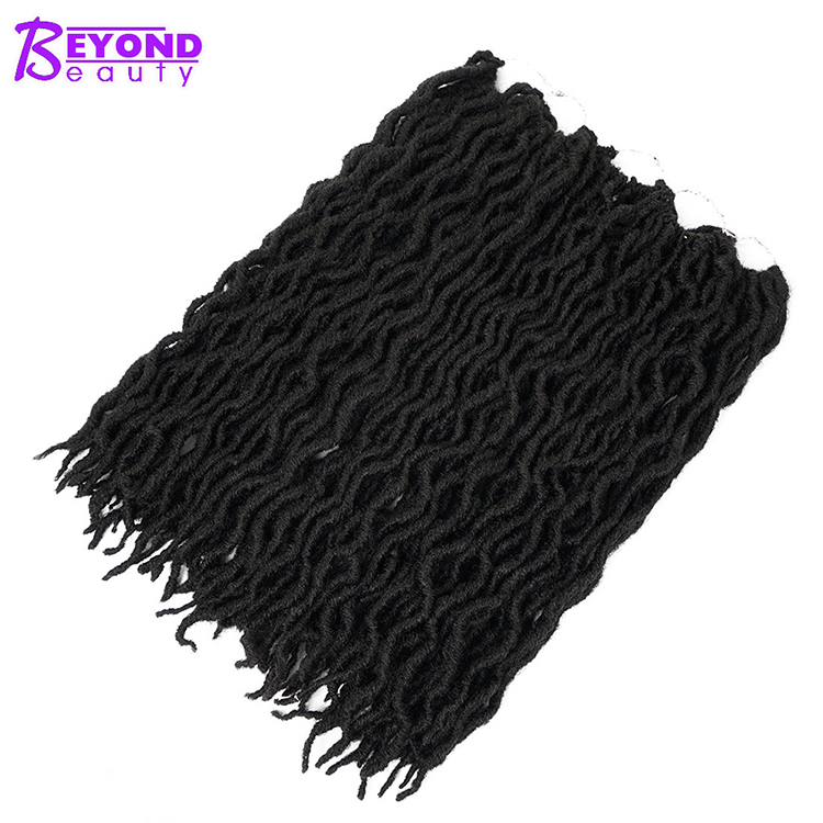 Goddess Locs Ombre Crochet Hair 20 inch Curly Faux Locs African Roots Dreadlocs Hair Extensions pre braided synthetic hair Bulk