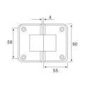 Beveled Rounded 135 Degree Glass Shower Hinge